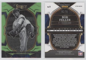 2023 Panini Select Concourse Neon Green Prizm /75 Bob Feller #9 HOF