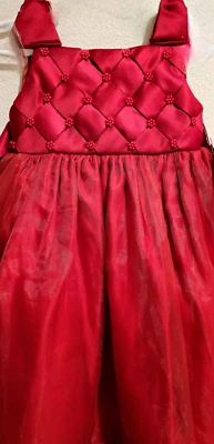 NIÑAS TALLA 2/2T VESTIDO ROJO ARÁNDANO CON CUENTAS OCASIÓN ESPECIAL por CENICIENTA ~ NUEVO Foto 1 de 4