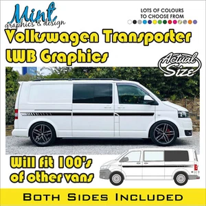 LWB VW Transporter Camper MOTORHOME Stripes Decals Stickers Van Graphics 116 - Picture 1 of 4