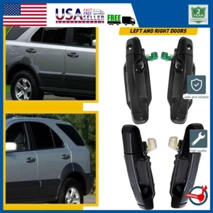 4xBlack Exterior Door Handles For 2003-2009 Kia Sorento Front V6 Rear LH RH Side - Picture 1 of 9