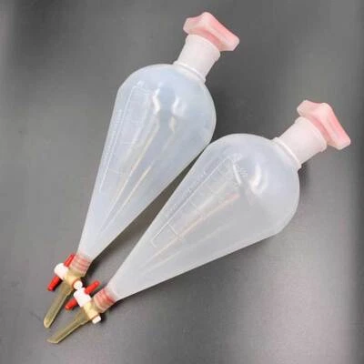 125-1000ml Plastic Separatory Funnel, PTFE Stopcock, Chem Lab Plasticware - Image 1 of 4