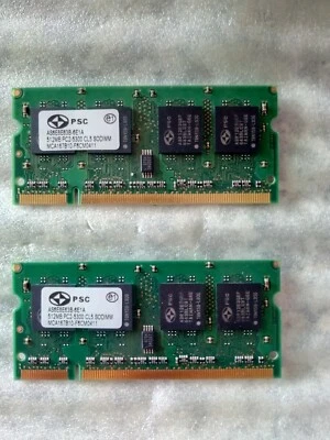 PSC RAM 2X512Mb SODIMM AS6E8E63B-6E1A DDR2 PC2-5300S 667MHz CL5 - Immagine 1 di 3