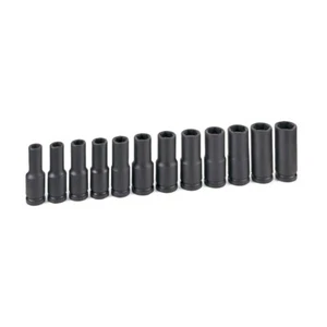 Grey Pneumatic 1512MDG 1/2" Drive 12 Pc Deep Metric Magnetic Impact Set Warranty - Picture 1 of 4