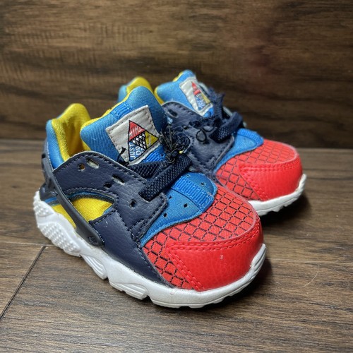 Nike Huarache "Rosso Viola Giallo" Bambino 4C USATE BQ7098 800