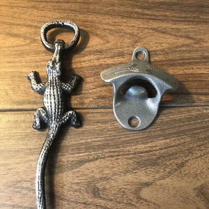 Bottle opener Lot of two Alligator hand held, and Horseshoe for Wall - Picture 1 of 4