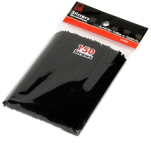 Coffee or Cocktail Drink 5.5" Disposable Plastic Straw Stirrers, Black, 150 Pack - Picture 1 of 1