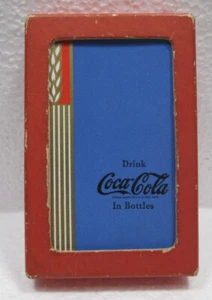 VINTAGE 1939 DRINK COCA~COLA IN BOTTLES DECK PLAYING CARDS ~ BLUE BACK USED - Picture 1 of 9