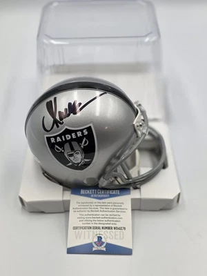 Minicasco Beckett Los Angeles Raiders autografiado/firmado por Marcus Allen  Foto 1 de 4