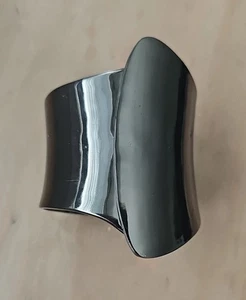 Chunky Sculptural Gunmetal Tone Cuff Clamper CHICO'S Bold Statement Bracelet S-1 - Picture 1 of 5