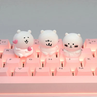 1PC. White Bear Artisan Keycap Multiple Expressions, 3D Resin, ESC Profile MX - Image 1 of 4