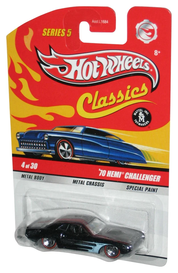 Carro de brinquedo Hot Wheels Classics Series 5 (2008) preto '70 Hemi Challenger 4/30 - Imagem 1 de 1