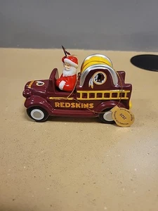 2020 Danbury Mint Washington Redskins Christmas Santa Fire Truck Ornament - Picture 1 of 4