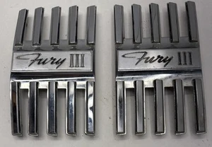 Vintage SET Plymouth FURY 68-73 Metal Emblems Trim 2579611 - Picture 1 of 9