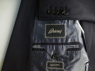 Brioni Suit 52R/42R W34 Super150 Excellent Condition Gray Stripes NM Nomenta - Image 1 of 4