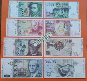 4 billetes SC 1000 + 2000 + 5000 + 10000 PESETAS 1992 JUAN CARLOS I España UNC - Imagen 1 de 7