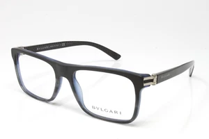 Bvlgari Brille Herren Rechteckig Sand Grau Blau Horn 55mm BV3028-5357 NEU! - Bild 1 von 8