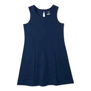 Wonder Nation Girls School Uniform Stretch Pleated Knit Jumper Dress, Size 4 - Picture 1 of 3