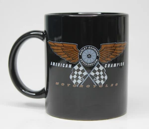 Black Harley Davidson Motorcycles American Champion Coffee Mug Cup 1997 - Picture 1 of 6