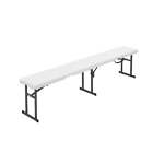  6 Foot Fold-in-Half Bench, Frame, Indoor Outdoor, Includes Carry Handle, White