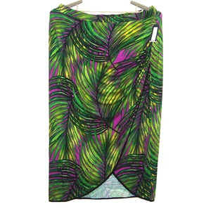 NWT WORTHINGTON Woman Paradise Palm Faux Wrap Tulip Hem Maxi Skirt Size 2X - Picture 1 of 9
