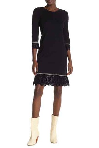 NEW Tory Burch Lace Trim Wool Sweater Dress in Navy size XS #S5321