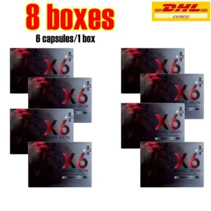 8 x Integratore Alimentare Uomo X6 Plus Ferro Duro (6 capsule/scatola) - Foto 1 di 13