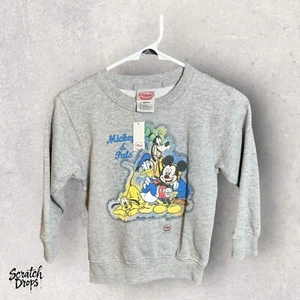 VTG Mickey & PALS Sweatshirt Disney Store Exclusive Gray Size 4 Kids Retro Boys - Picture 1 of 4