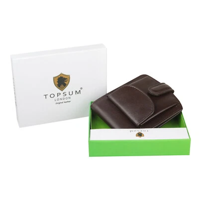TOPSUM LONDON Men Boys Small RFID Shielded Wallet Compact Genuine Leather Purse - Image 1 of 2