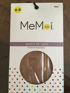 MeMoi SEMI-OPAQUE SHEER GIRLS NUDE TIGHTS size 6-8, 60 denier appearance  - Picture 1 of 4