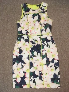 J Crew Neoprene Body Con Sheath Dress, Neon Floral, 4 - Picture 1 of 7
