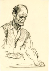 MAN'S (ARTIST'S?) PORTRAIT drawing by Russian artist Nikolai Sheberstov - Picture 1 of 1