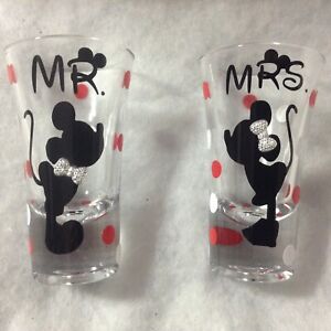 Minnie & Micky shot Glasses Disney Wedding, Perfect Gift For Bride And Groom