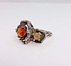 Vintage Sterling Opal Modernist Studio Ring. - Picture 1 of 7