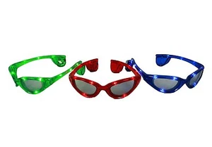 HAAC Gag Party Brille mit Licht leuchtend Farbe grün, rot oder blau für Fasching - Bild 1 von 7