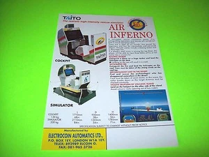 AIR INFERNO Original NOS 1990 Video Arcade Game Flyer Electrocoin Rare - Picture 1 of 3