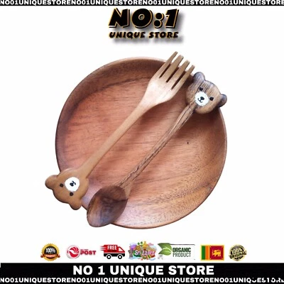 Eco Friendly Mahogani Wood Organic Handmade Dining Plates For Baby Brand New - Image 1 of 4