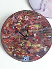 Hand Made, Hand Painted, Abstract,  Vinyl Lp Wall Clock, Functional Art, 12"