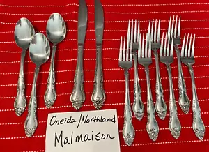Lot of 12 Oneida Northland Stainless Japan MALMAISON Dinner Forks, Spoons Knives - Picture 1 of 8