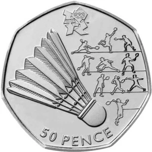 London Olympic Paralympic 2012 50p Coins Circulated Football Wrestling Free Post - Picture 1 of 6