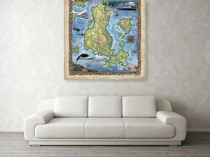 Póster con impresión de mapa de Lopez Island Washington arte de pared vintage decoración del hogar y regalo - Imagen 1 de 9