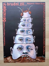 Original Vintage 1970`s Polish Poster / Italian Movie " Odrazajacy, Brudni, .. "