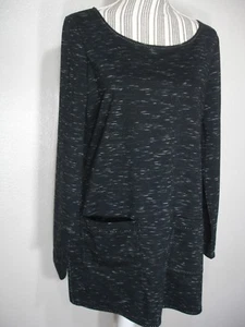 Studio WOMEN;S Tunic Top Color Black Long Sleeve Rustic Fabric SIZE: M   - Picture 1 of 1