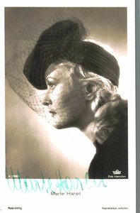 Marte Harell Original Signature On Ross Card No. 7602