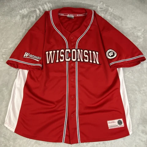 Colosseum College baseball jersey Wisconsin Badgers size XXL Red licensed Cover