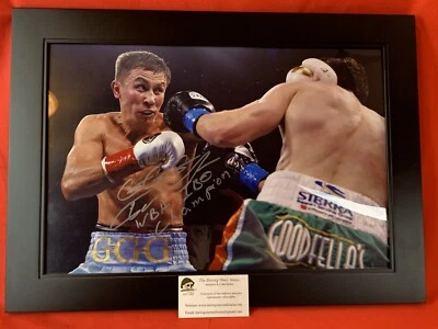 Auténtico Campeón del Mundo Boxer GGG Estampado Firmado Autógrafo Golovkin Garantizado Foto 1 de 4