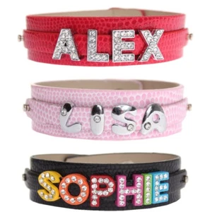 Armband mit Buchstaben Schiebemodule Namensarmband Buchstabenarmband Strass - Bild 1 von 14