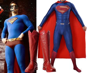 Justice League Superman Returns Clark Kent Boots shoes Costume Halloween set - Picture 1 of 15