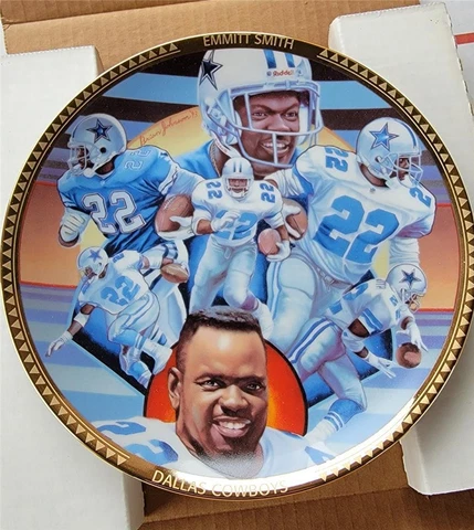 Emmitt Smith Sports Impressions Commemorative Plate #990 Dallas Cowboys Rookie Cover