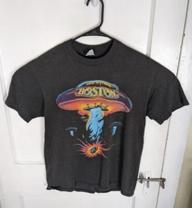 Vintage 1987 Boston Rock Tour Tshirt Men L USA Made Band Promo UFO 2-Sided Print - Picture 1 of 9