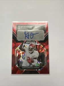 2023 Panini Draft Picks Gervarrius Owens Red Cracked Ice Sensational Signatures - Picture 1 of 14